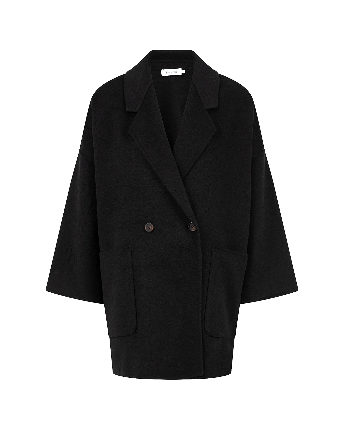 Knit-ted Cape Coat - Black