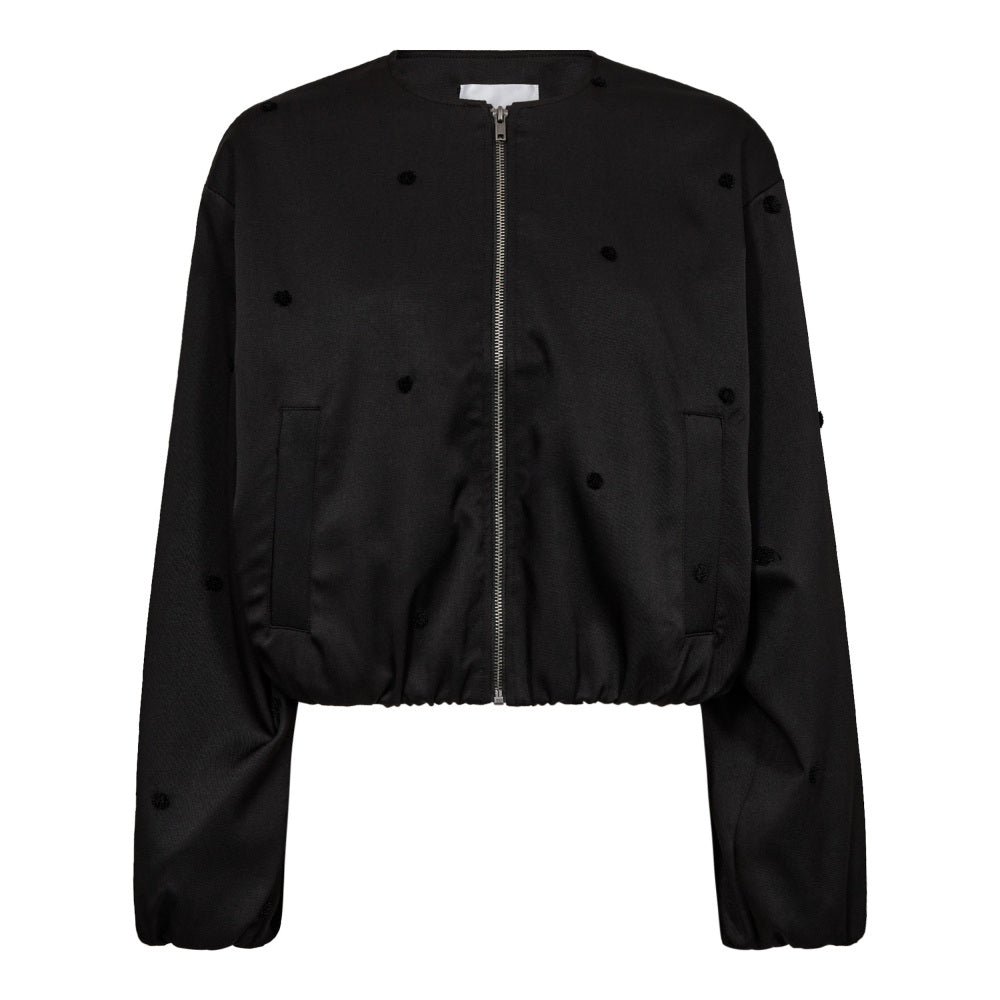 Co'couture Clover Dot Balloon Jacket - Black