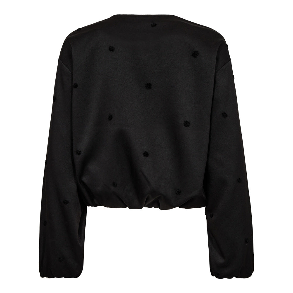 Co'couture Clover Dot Balloon Jacket - Black
