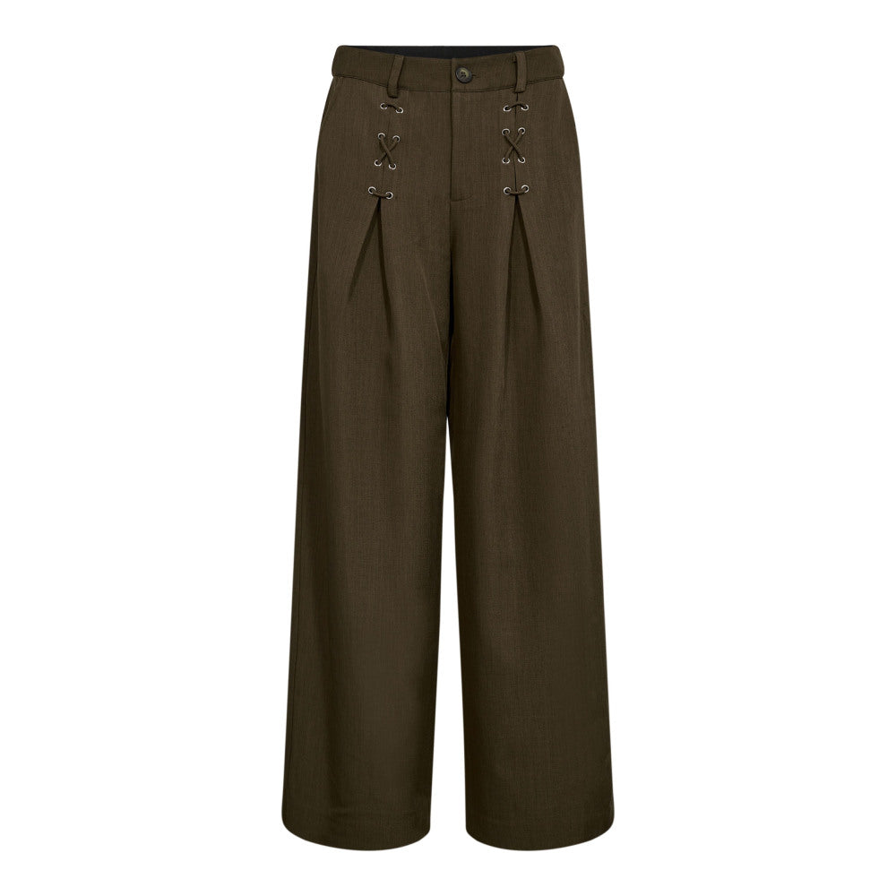 Co'couture Luna Eyelet Wide LL Pant - Military Olive
