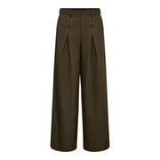 Co'couture Luna Eyelet Wide LL Pant - Military Olive