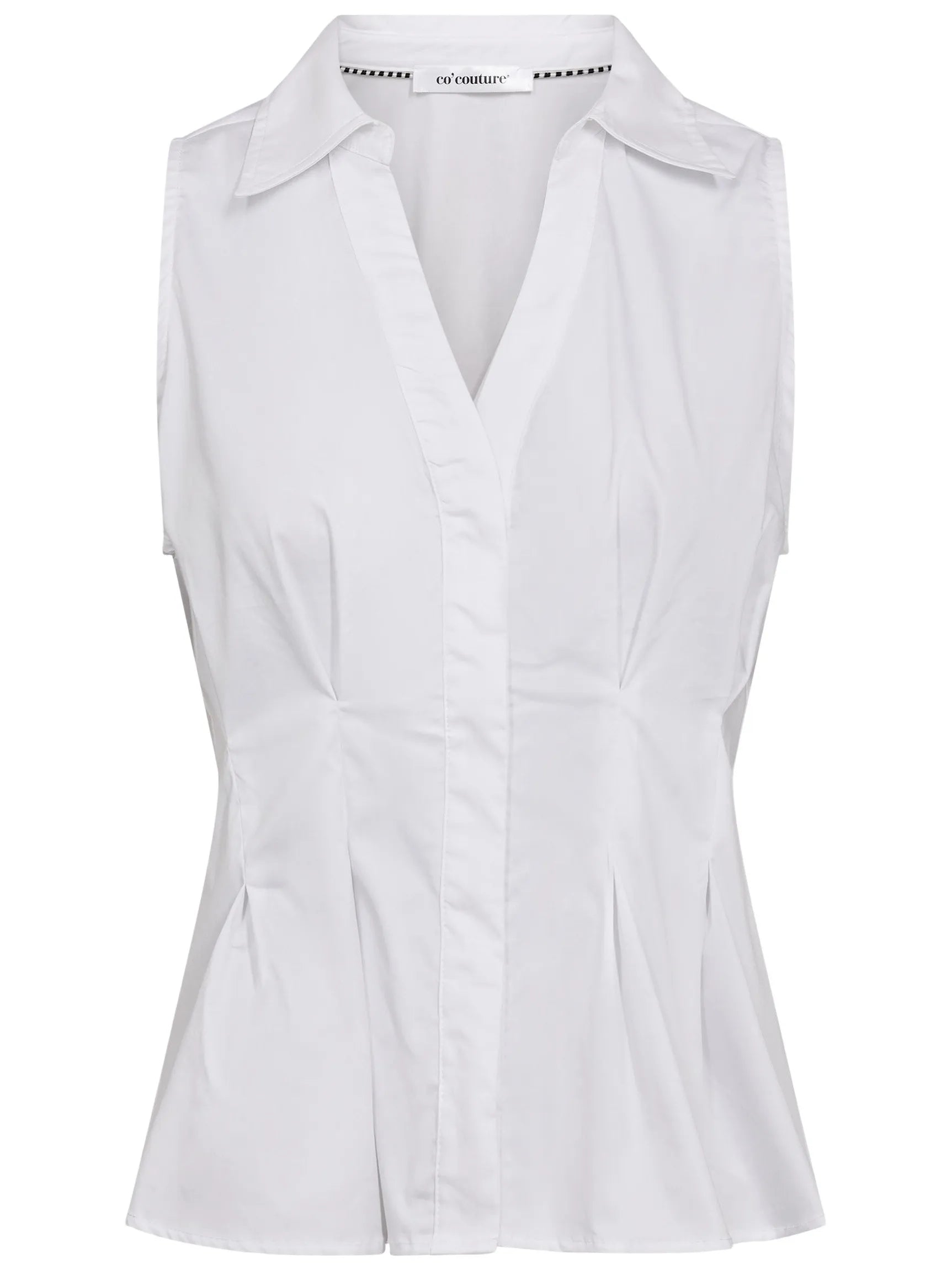 Co'couture Poppy V-Collar Top - White