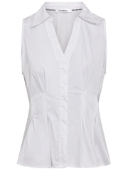 Co'couture Poppy V-Collar Top - White