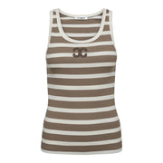 Co'couture Granny Rib Emb Tank Top - Offwhite/Flame