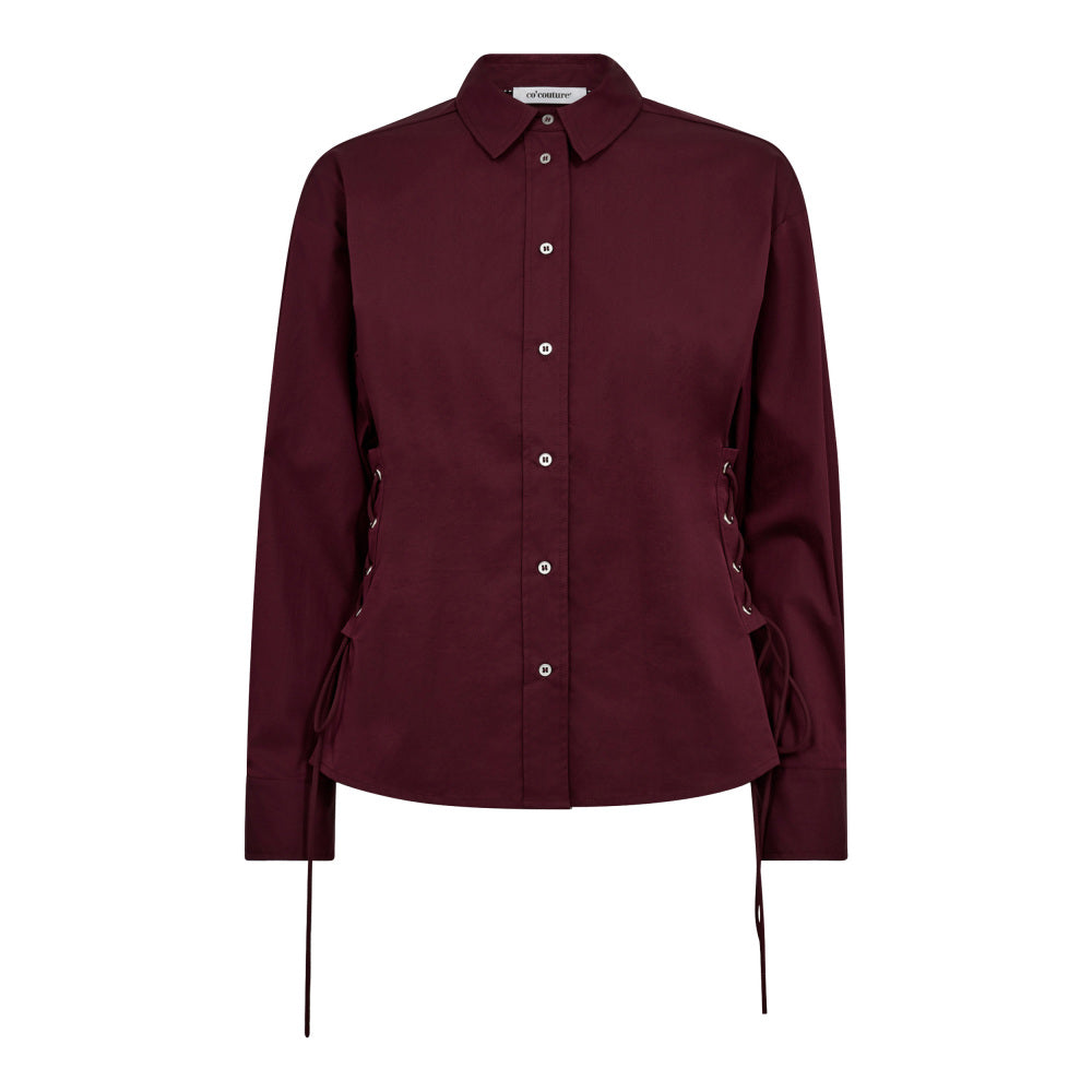 Co'couture Poppy Eyelet Tie Shirt - Winered