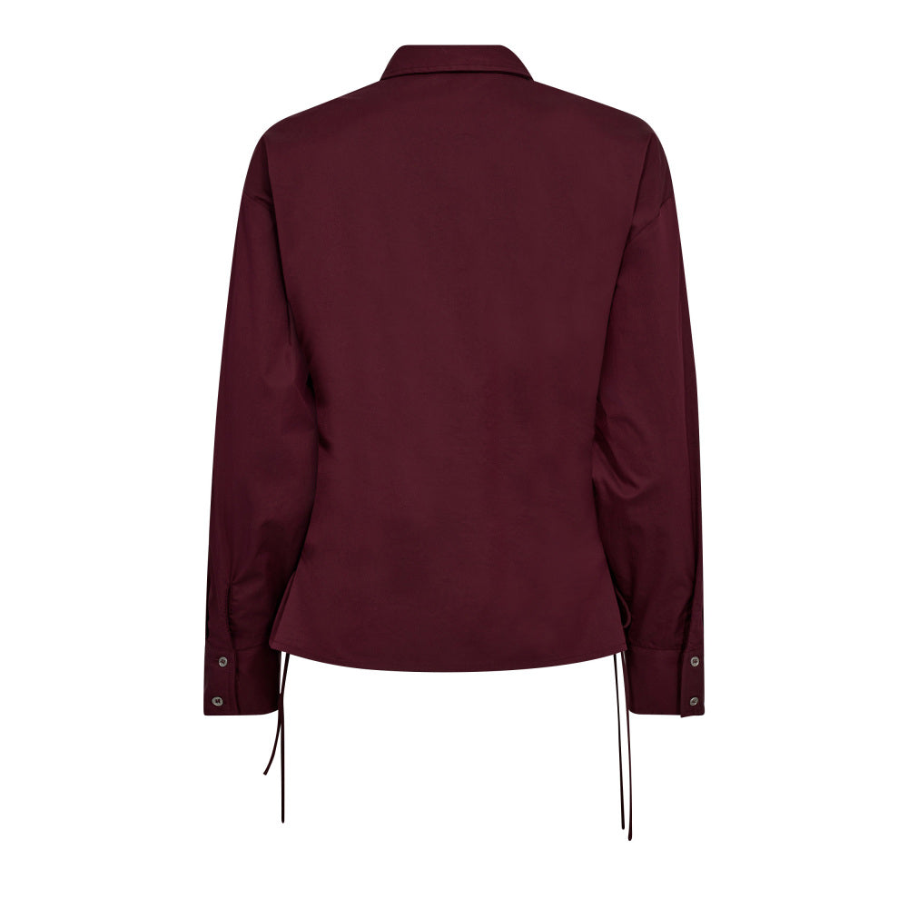 Co'couture Poppy Eyelet Tie Shirt - Winered