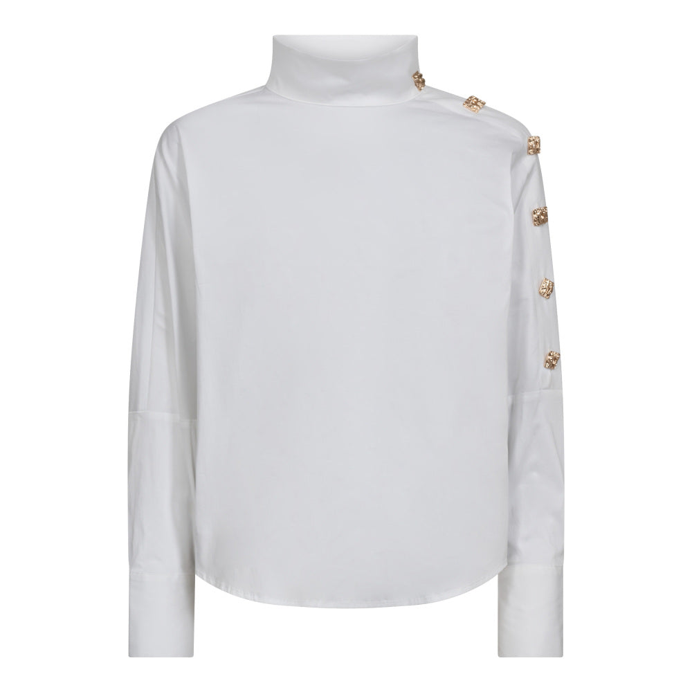 Co'couture Sanna Asym Button Blouse - White