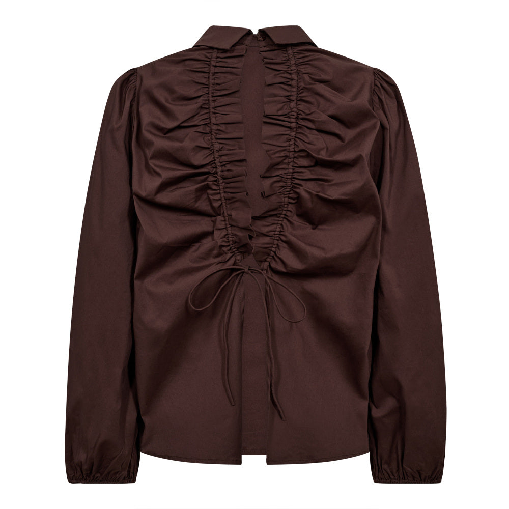 Co'couture Sanna Drawstring Blouse - Dark Brown