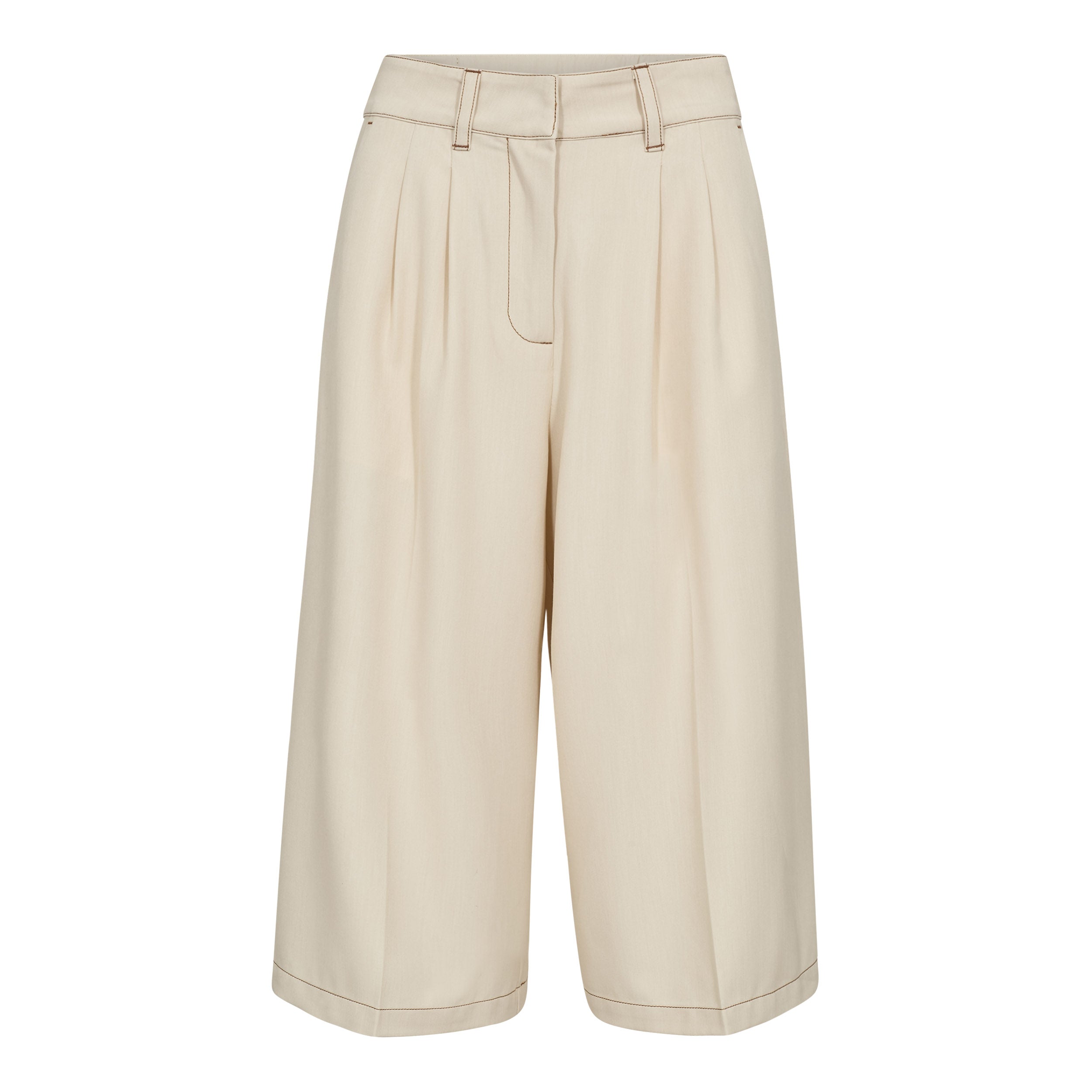 Co'couture Terry Pleat Bermuda - Bisquit