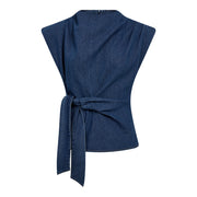 Co'couture Kimmy Pleat Top - Dark Denim