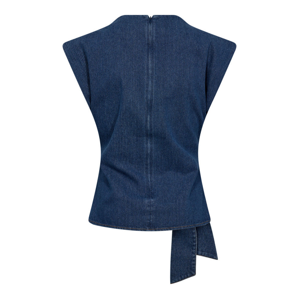 Co'couture Kimmy Pleat Top - Dark Denim