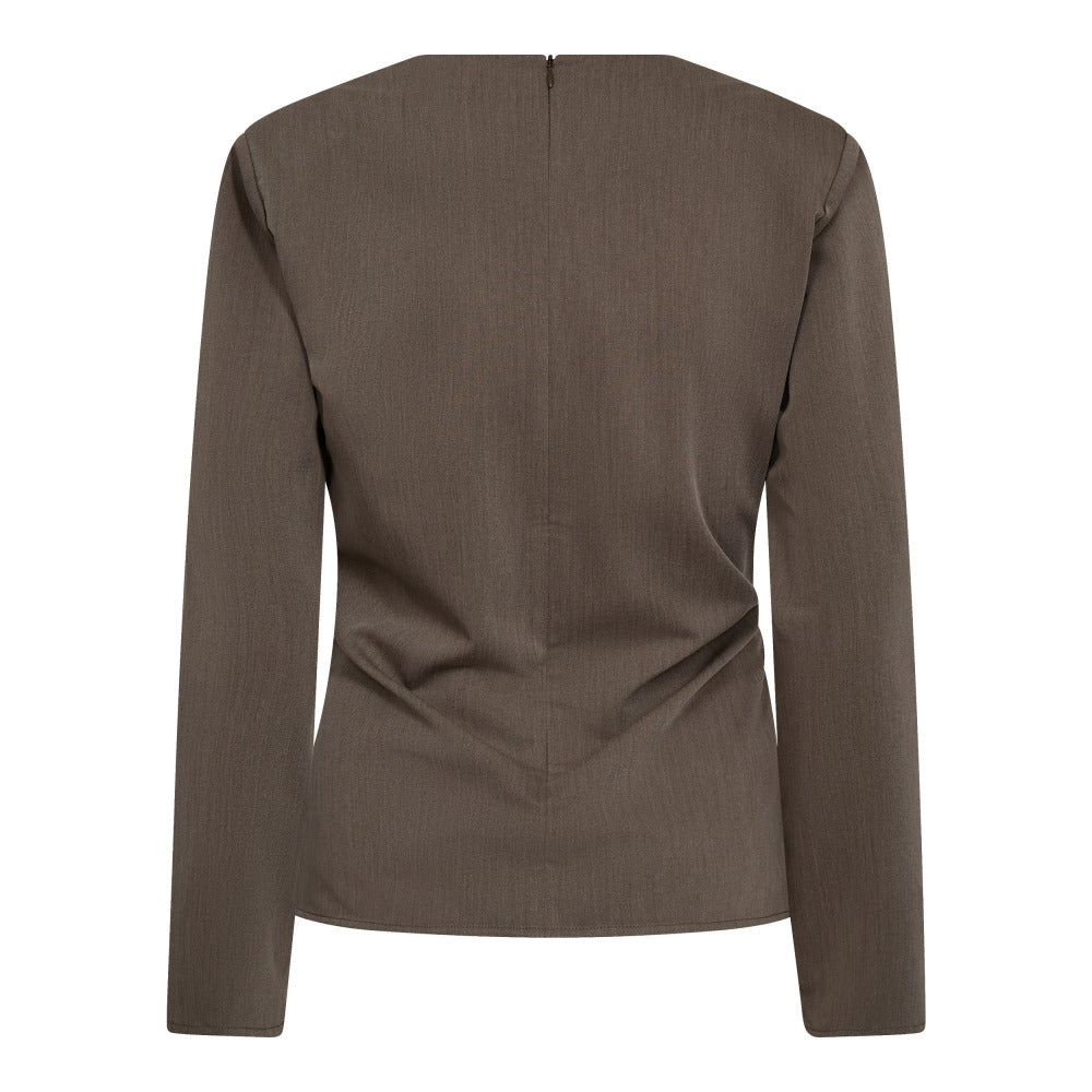 Co'couture Tenga Pleat Blouse - Walnut