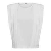 Co'couture Zelli Padded Pleat Top - White