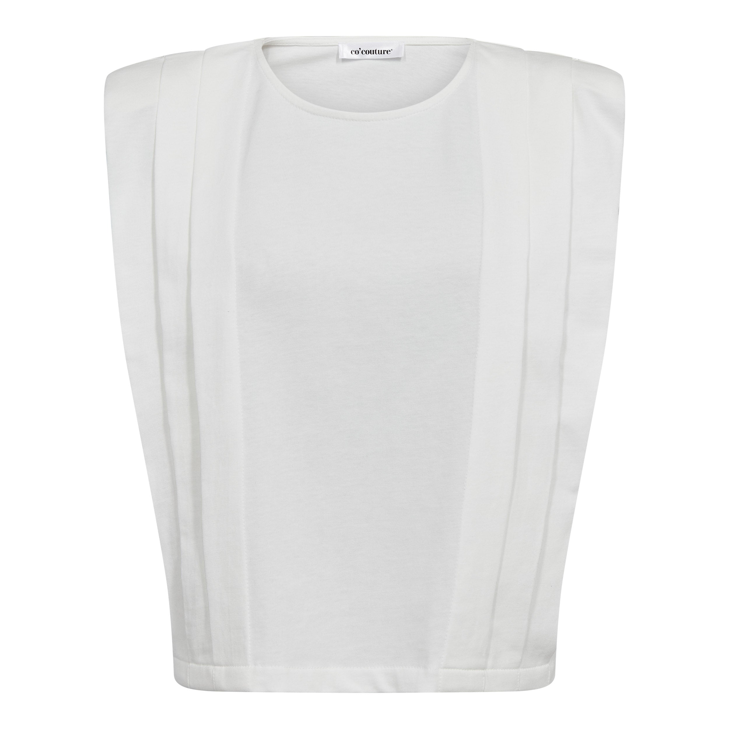 Co'couture Zelli Padded Pleat Top - White