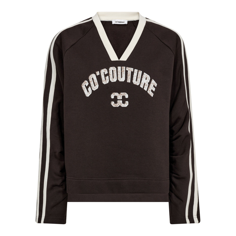 Co'couture Batu Coco V-Sweat - Dark Brown