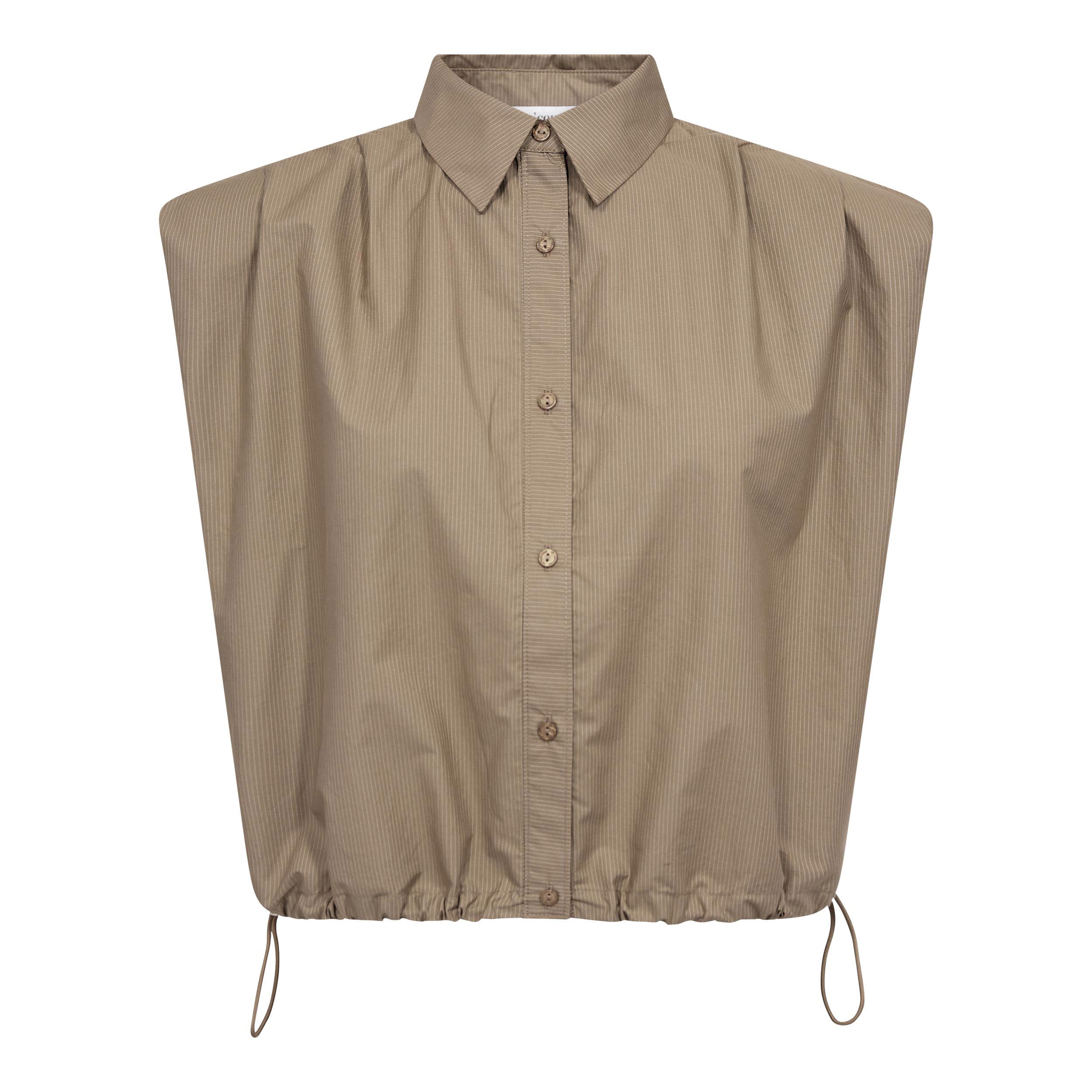 Co'couture Ophelia Pleat SS Shirt - Mink