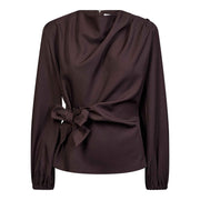 Co'couture Luna Tie Blouse - Bison