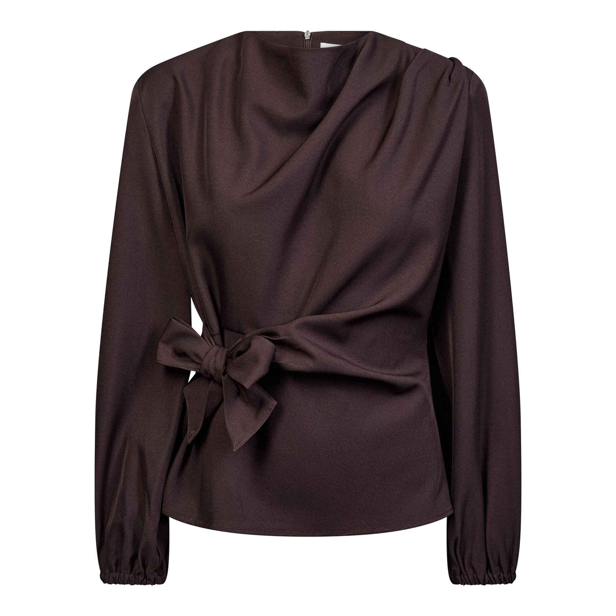 Co'couture Luna Tie Blouse - Bison