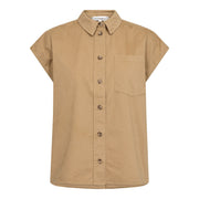 Co'couture Evelyn Slit Back SS Shirt - Sand