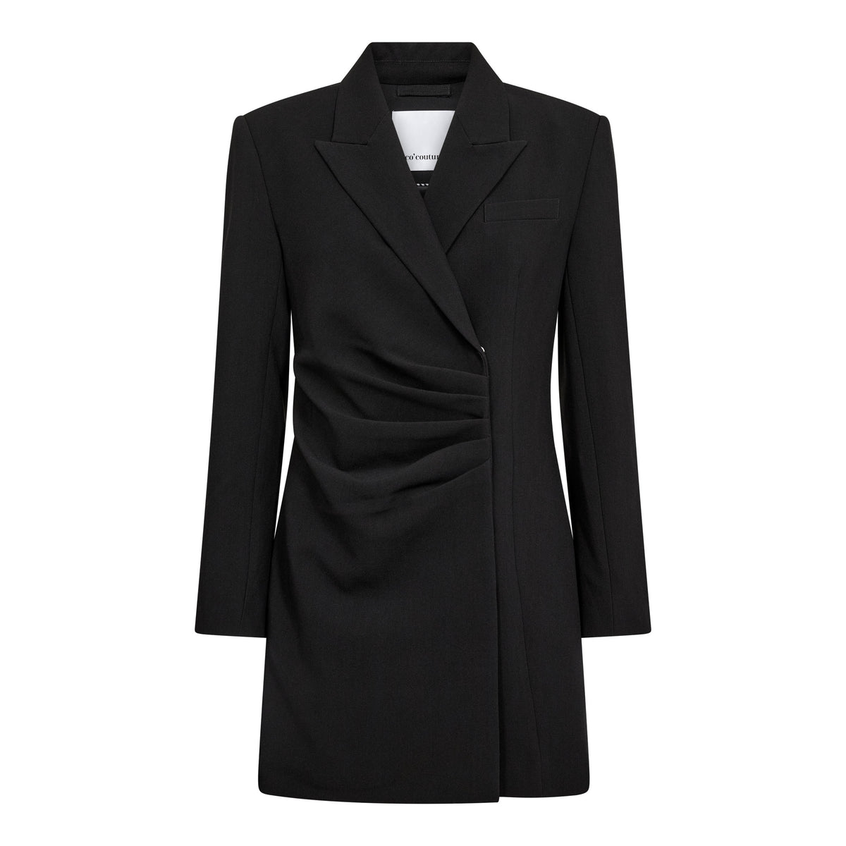 Co'couture Vola Pleat Blazer Dress - Black