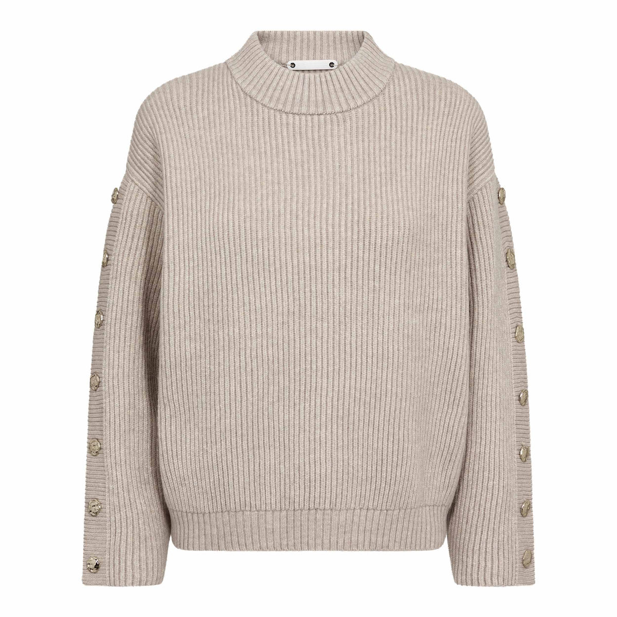 Co'couture Row Button Sleeve Knit - Bone