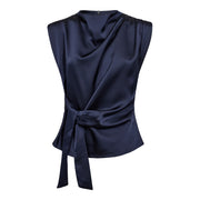 Co'couture Safira Pleat Top - Navy