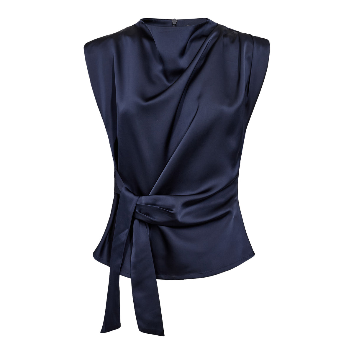 Co'couture Safira Pleat Top - Navy