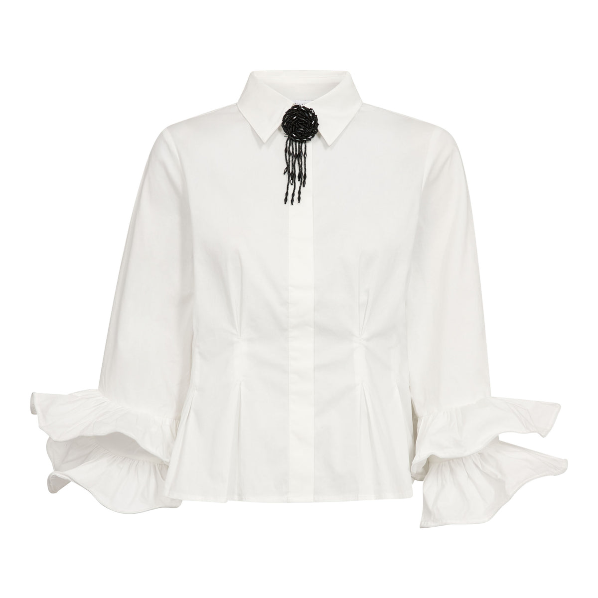 Co'couture Halen Flare Pleat Shirt - White