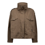 Co'couture Alina Double Funnel Neck Jacket - Brown