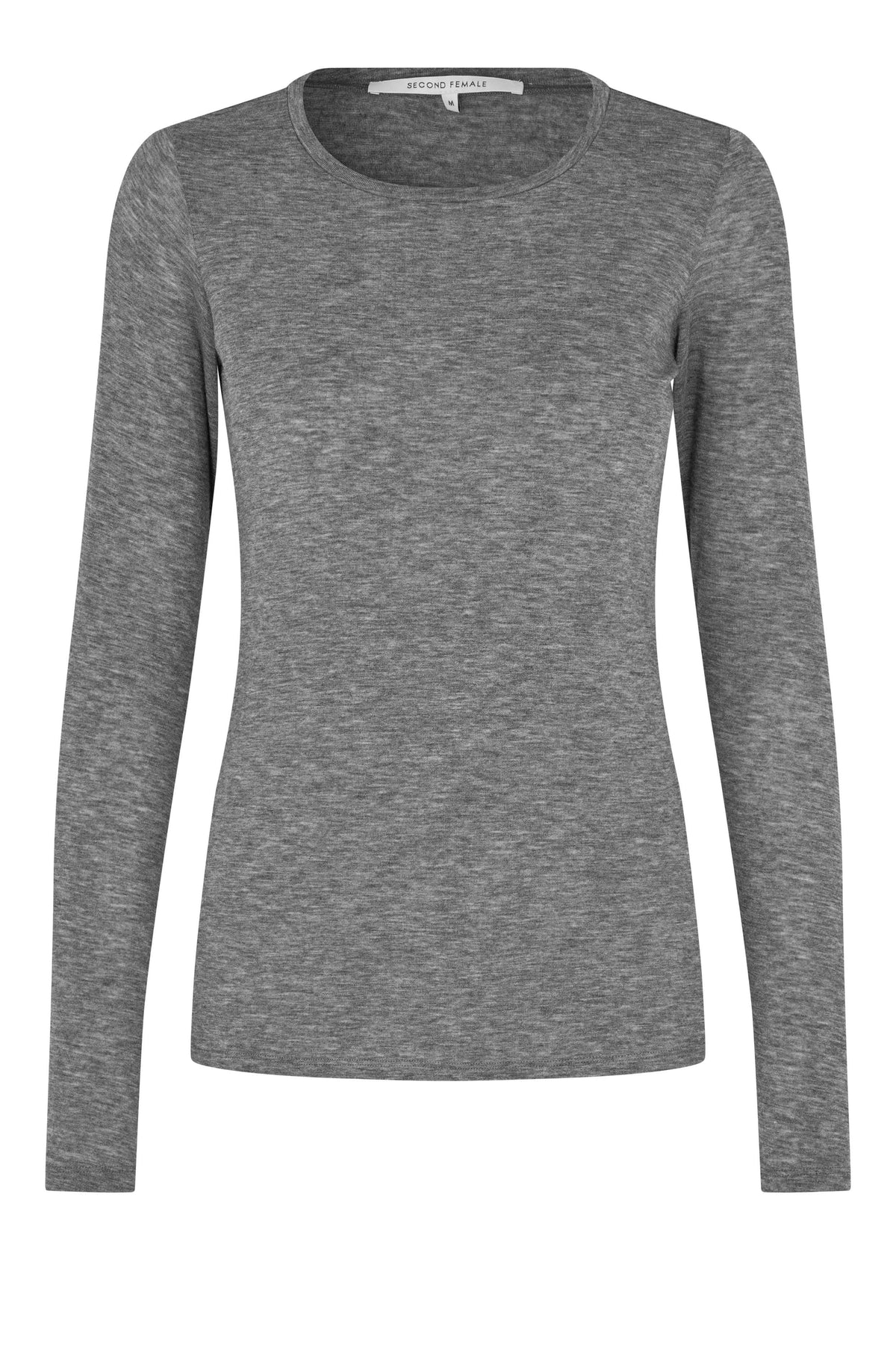 Second Female Matima O-Neck Tee - Dark Grey Melange