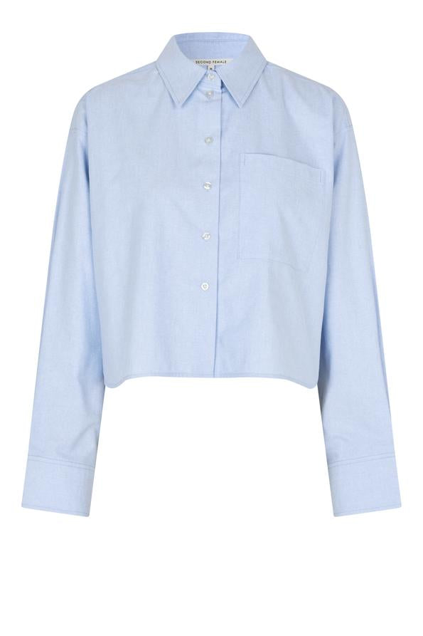 Second Female Baulo Cropped Shirt - Cashmere Blue