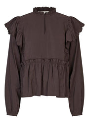 Second Female Terra Frill Blouse - Chocolate Plum