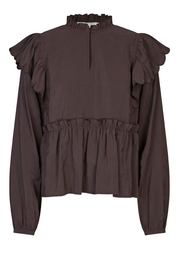 Second Female Terra Frill Blouse - Chocolate Plum