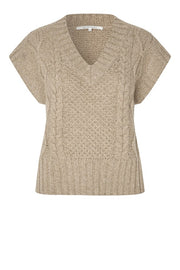 Second Female Janne Knit Vest - Camel Melange