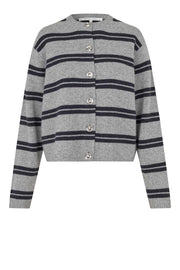 Second Female Alphaline LS Knit Cardigan - Mid Grey Melange