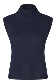 Second Female Longo Knit T-Neck Vest - Night Sky