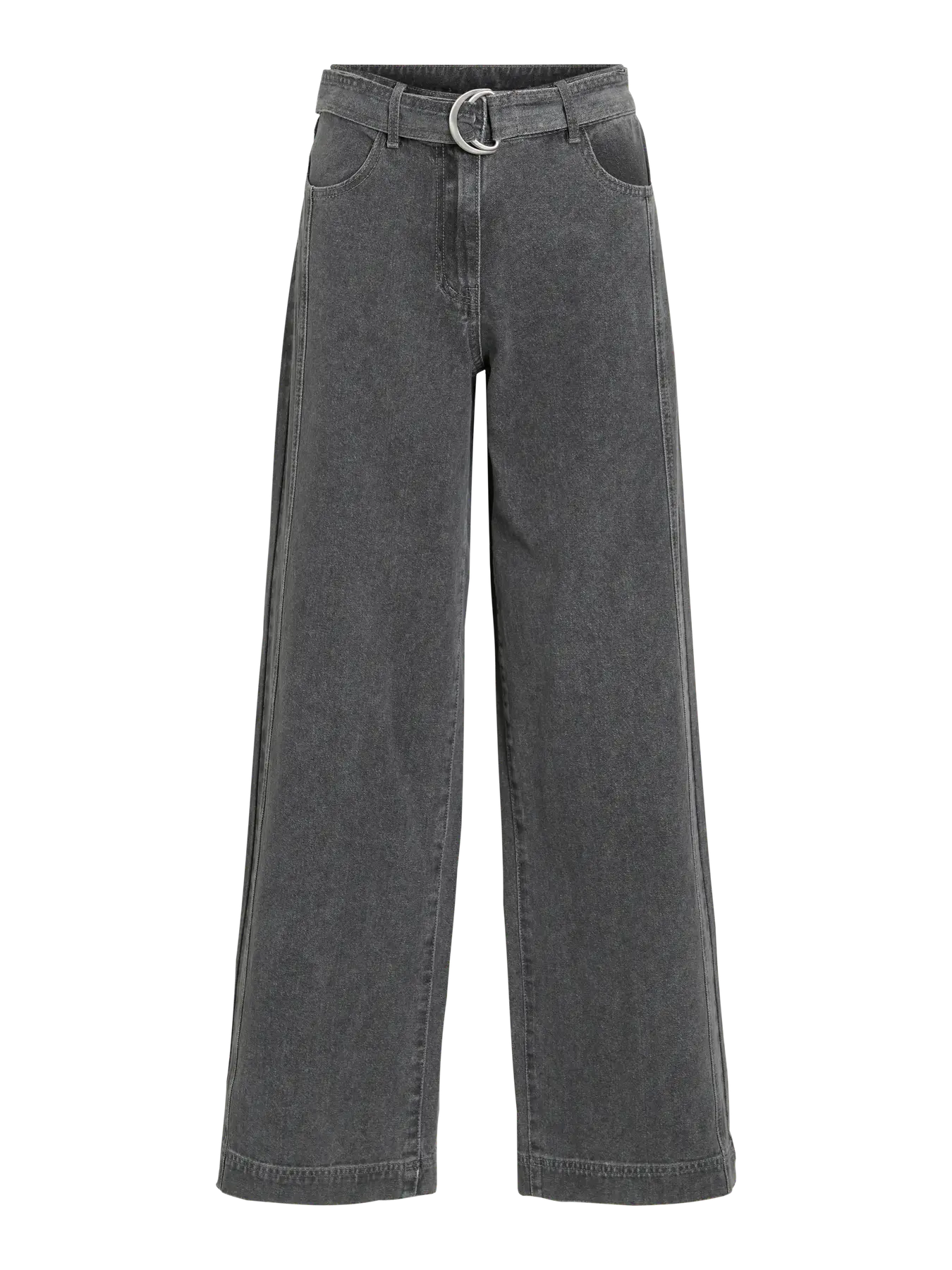 Rouge Edit Asta Midwaist Wide Fit Jeans - Light Grey Denim