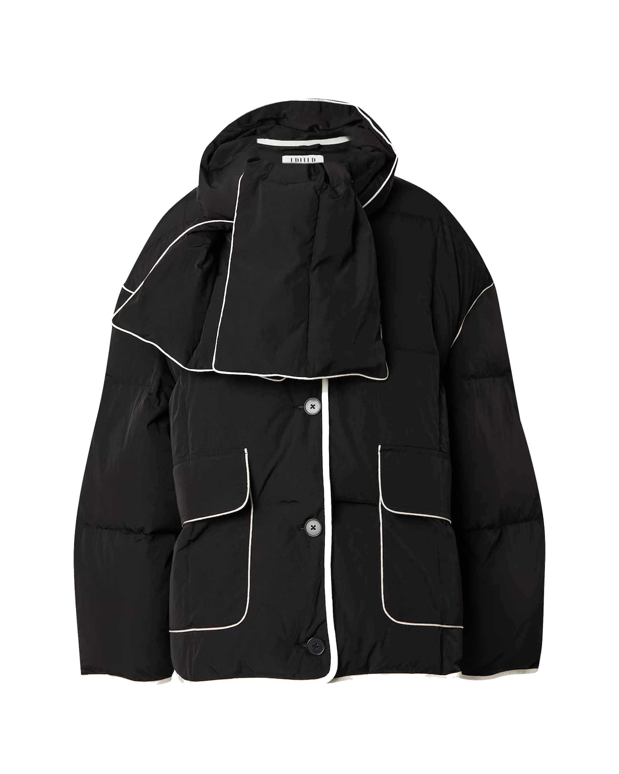 Edited Azaria Jacket - Black + Gardenia Piping