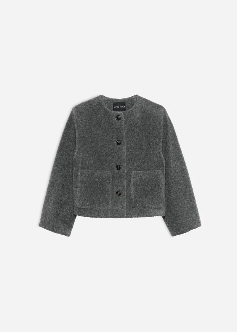 Studio Ar Aubrey Faux Mohair - Grey Melange