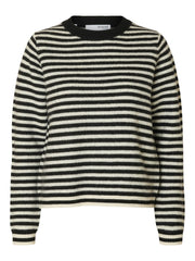 Selected Femme Ana Knit Wool Jumper - Black Birch