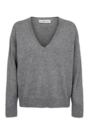 l'Haute Amitié Cash V-Neck - Light Grey Melange