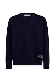 l'Haute Amitié Cash V-Neck - Navy