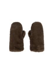 Studio Ar Evalyn Gloves Faux Mink - Choco