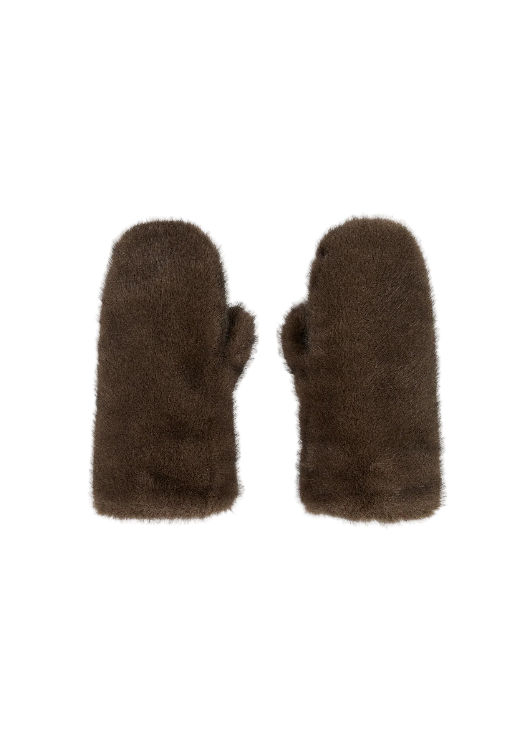 Studio Ar Evalyn Gloves Faux Mink - Choco