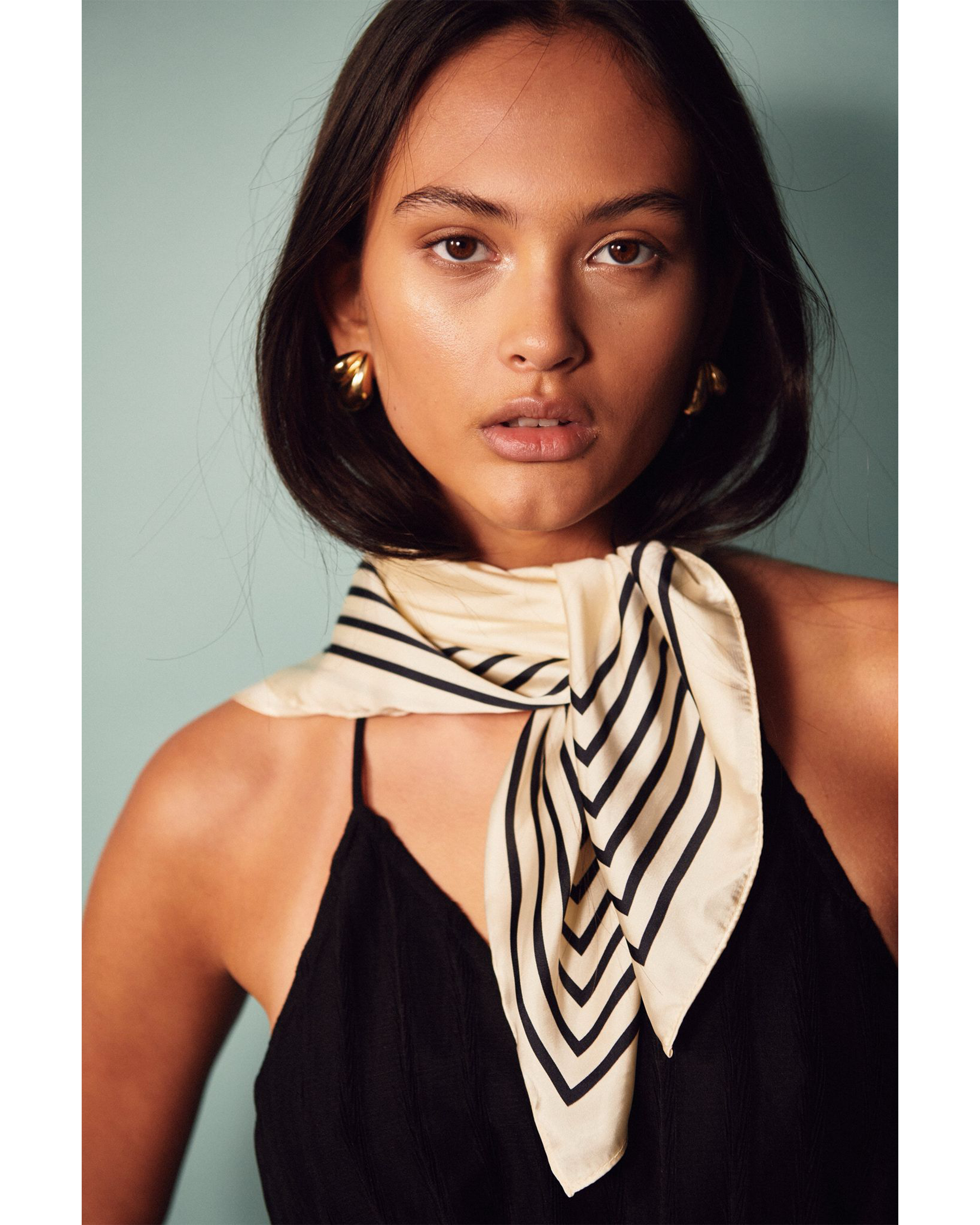 Bow19 Elle Silk Scarf - Creme