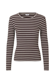 Envii Ally LS O-Neck Tee - Moonstruck/Chocolate