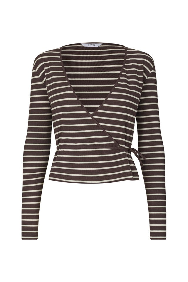 Envii Ally LS V-Neck Tee - Moonstruck/Chocolate