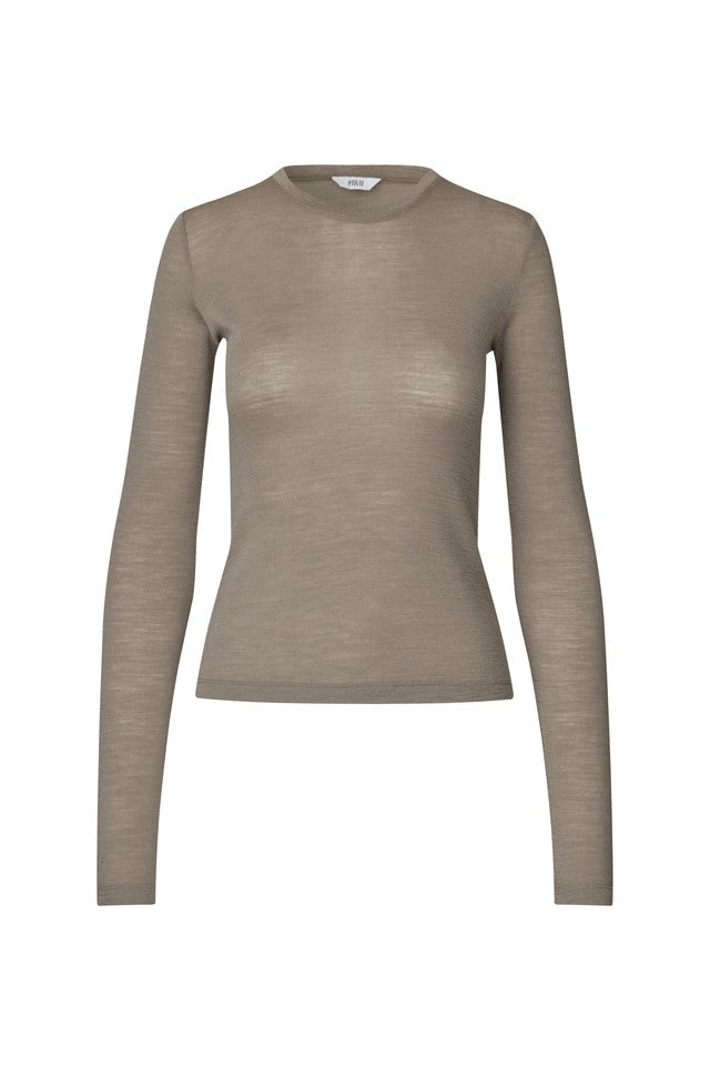 Envii Anna LS O-Neck Tee - Brindle