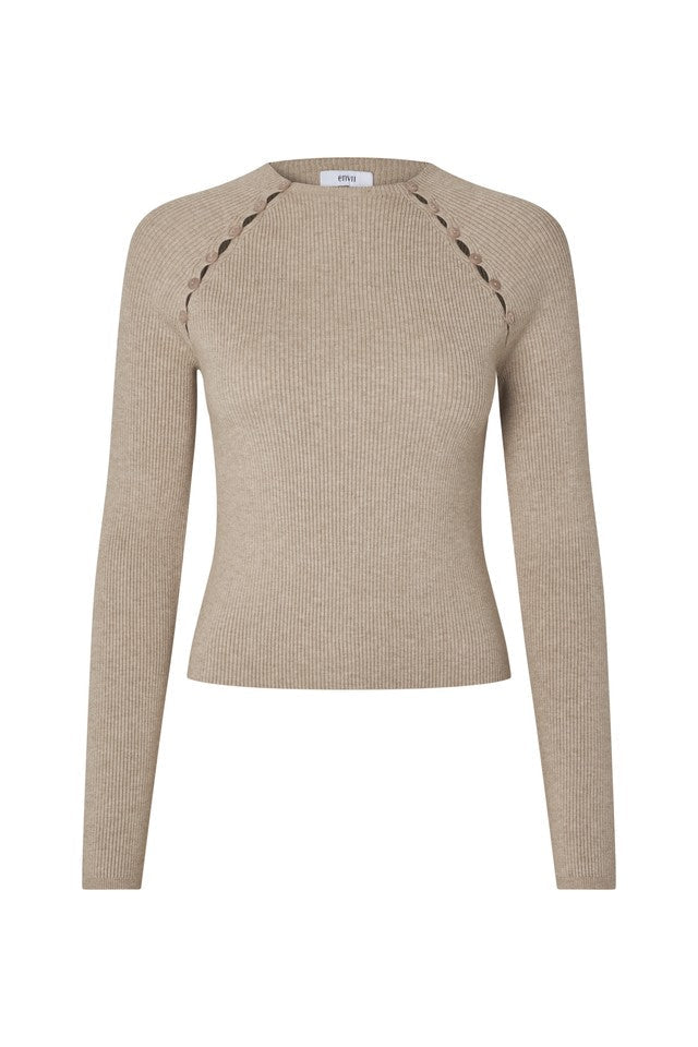 Envii Lana LS Knit - Chinchilla Melange