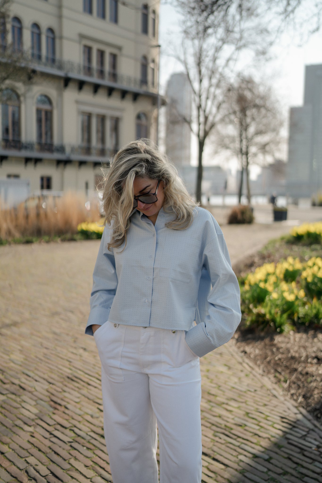 Second Female Joza Blouse - Light blue denim